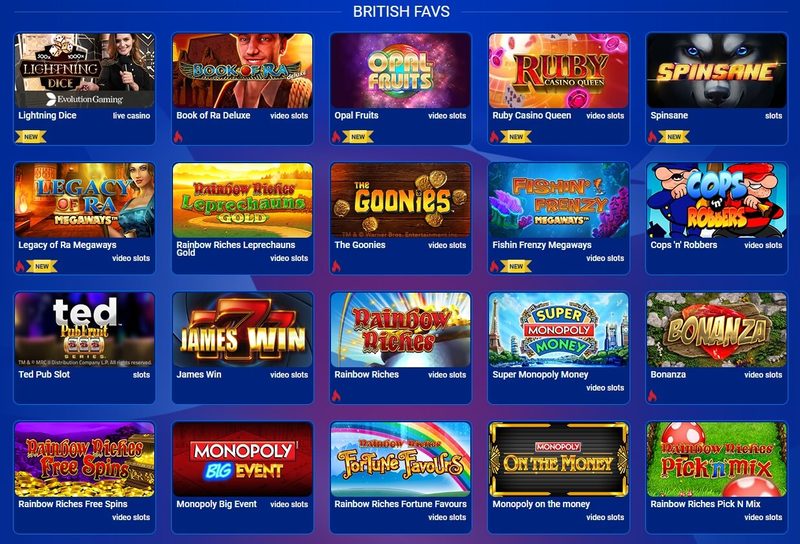 All British Casino Top Games