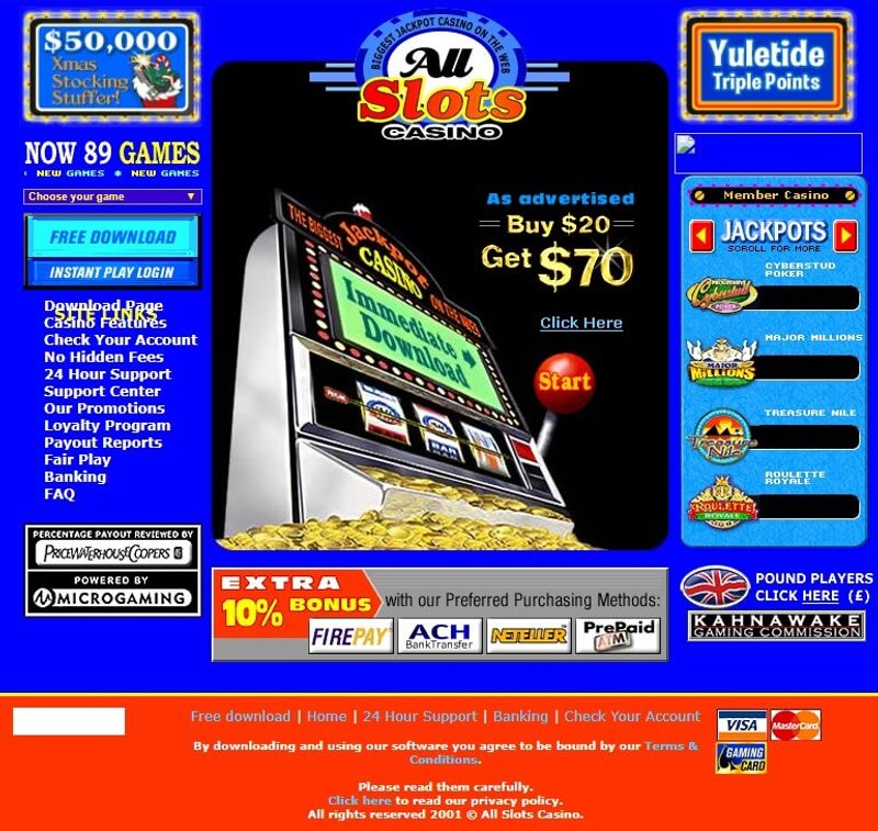 All Slots Casino Website 2003