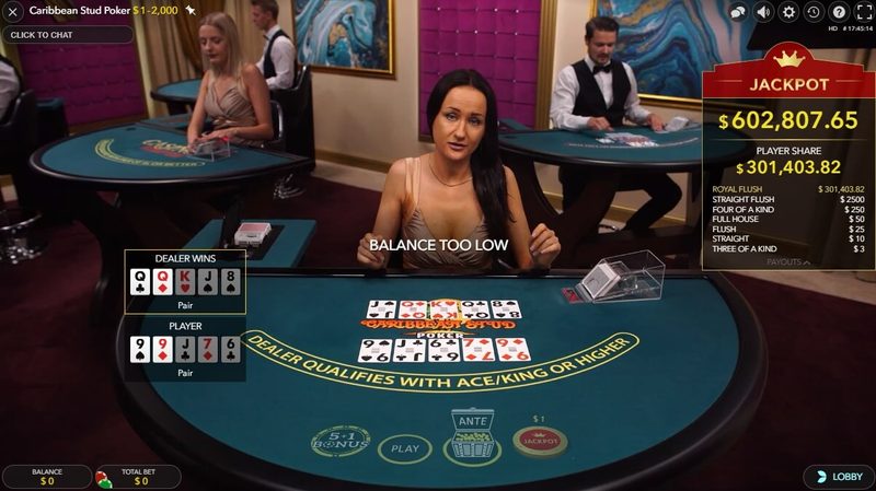 Live Caribbean Stud Poker