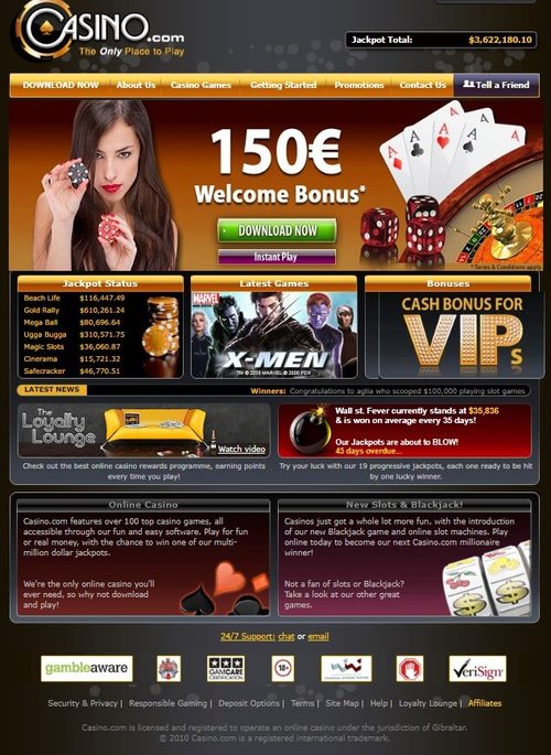Casino.com Homepage from 2010
