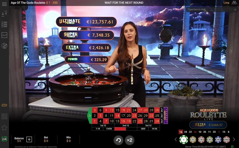 Age of the Gods - Live Roulette