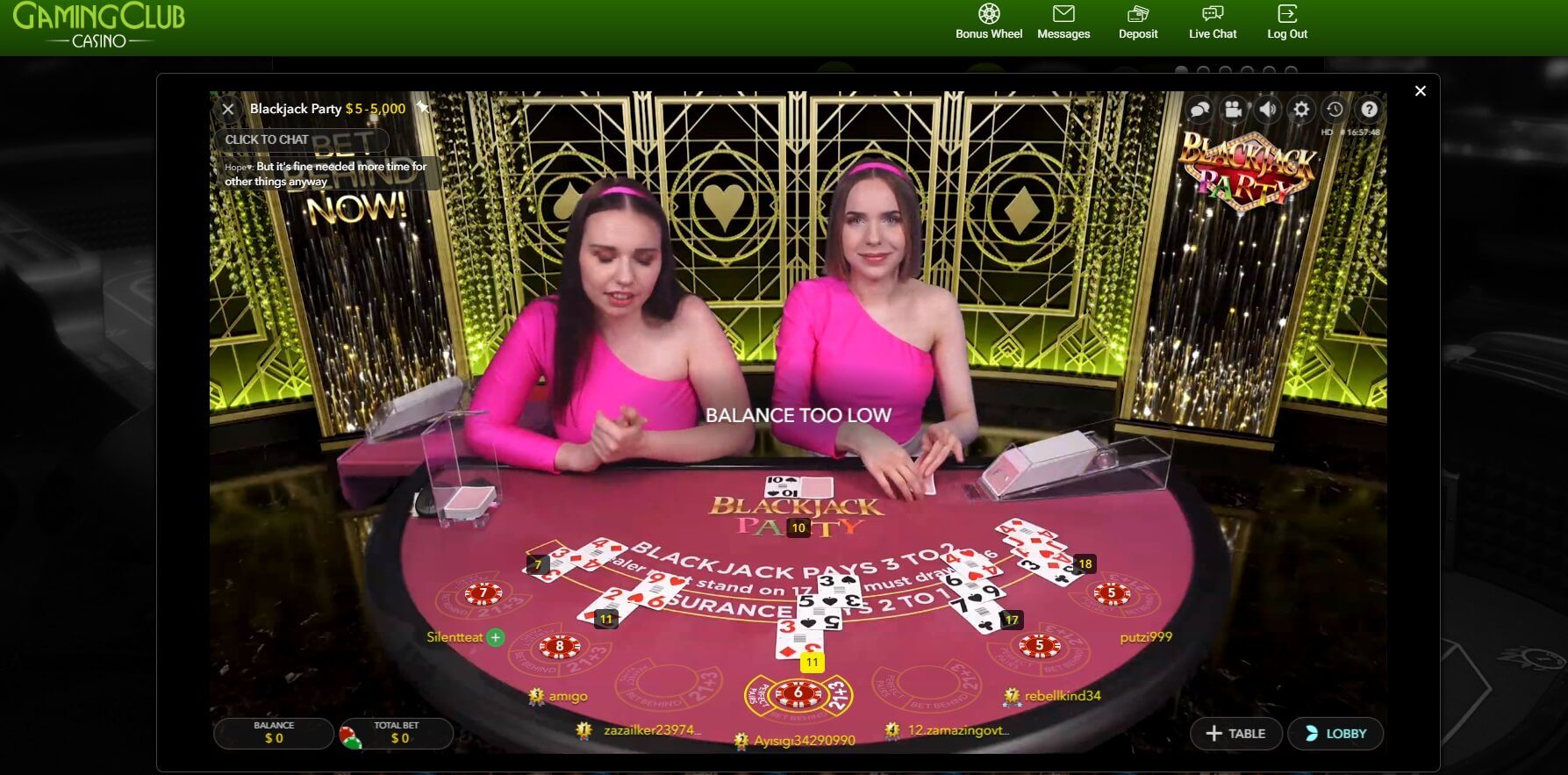 Live Blackjack Party