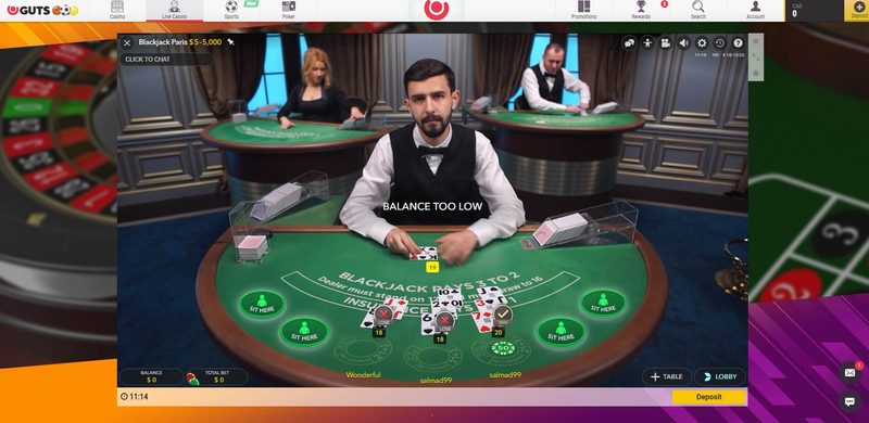 Guts Casino Live Blackjack