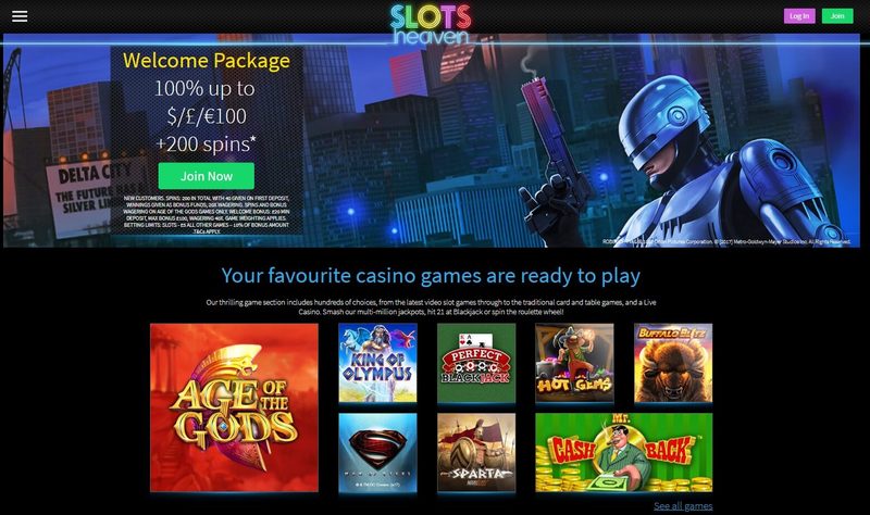 Slots Heaven Casino Homepage