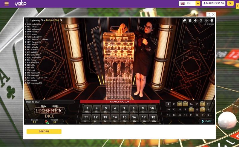 Live Lightning Dice Yako Casino