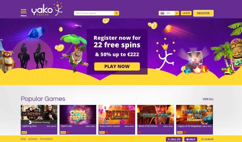 Yako Casino Homepage